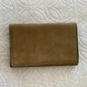 Men's suede tri-fold wallet